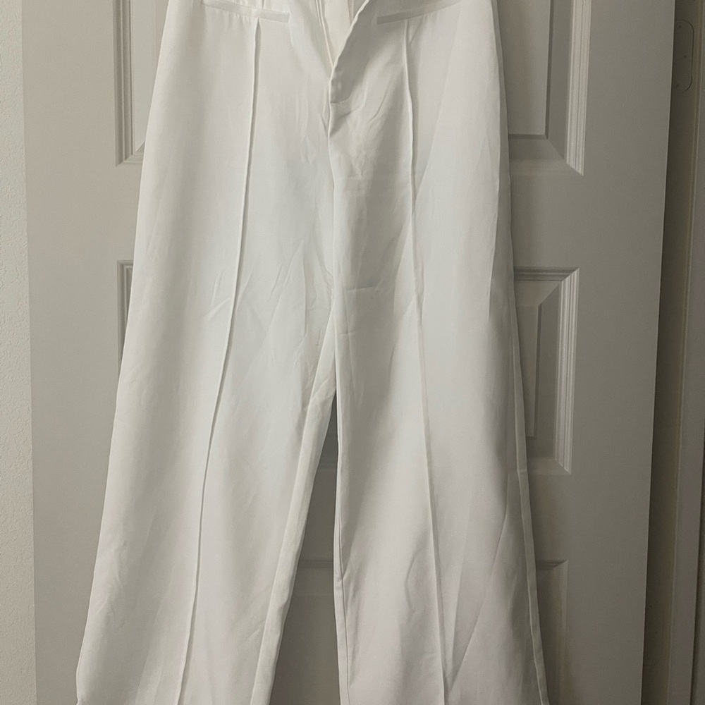 SOLID STITCH STRAIGHT LEG TROUSERS